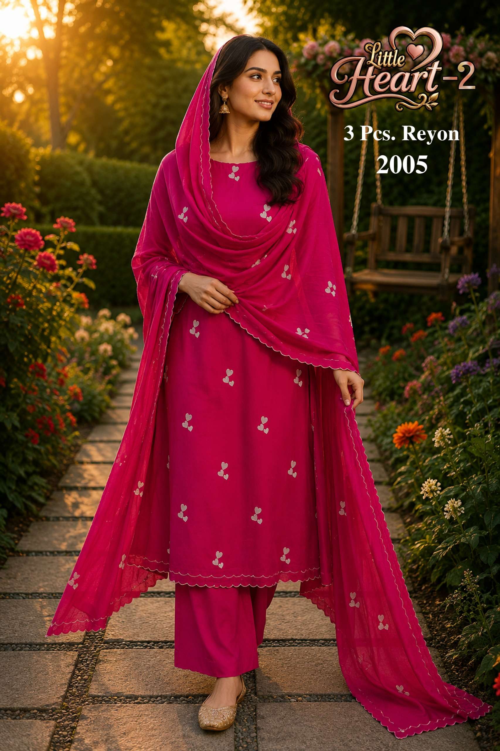 LITTLE HEART REYON VOL 2 RAYON WORK SALWAR SUIT COLLECTION UNSTITCH BRAND SURAT MARKET